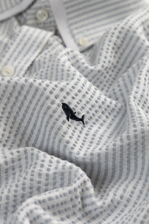 Harbour Seersucker Stripe- Printed Button Placket Shirt