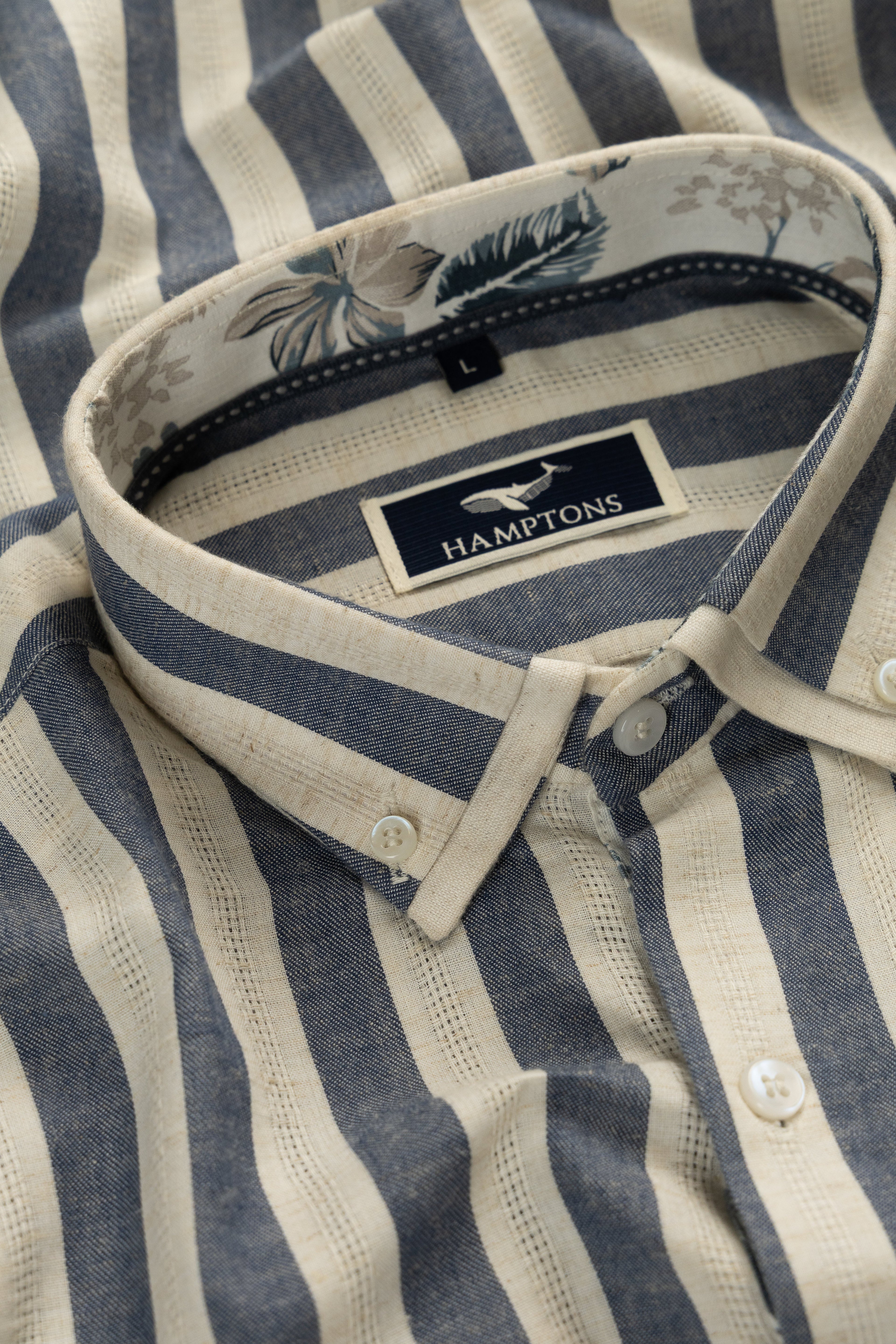 Riviera Stripe Oxford- Printed Button Placket  Shirt
