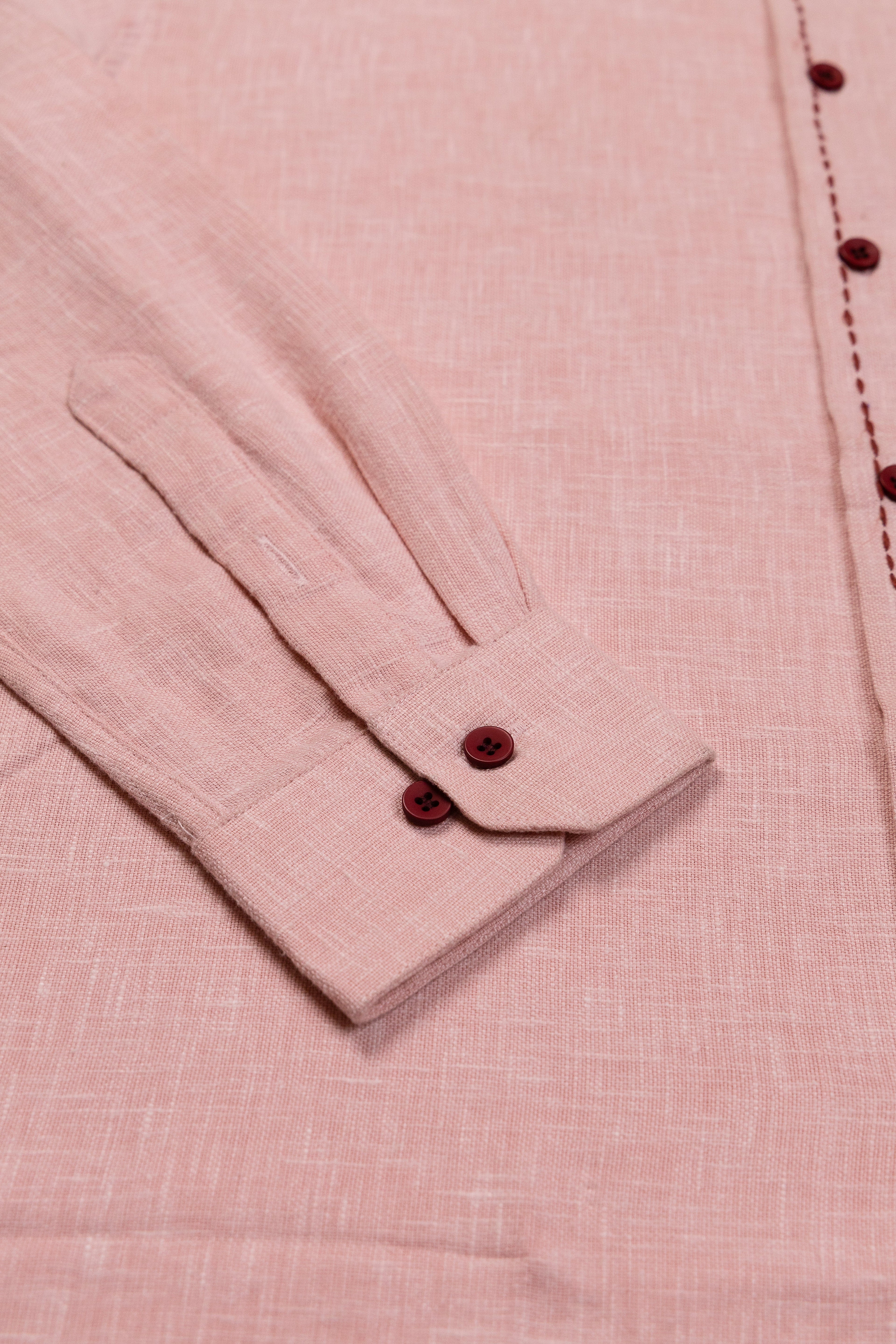 Chawal Takka Stitch- Wide Collar Bespoke Pink Shirt